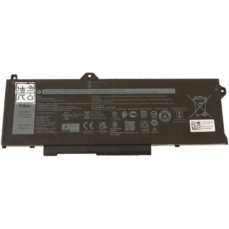 戴尔Latitude 14 5421 5431 15 5521 5531精密3470 3561 3571 Alienware m17 R5 AMD的64Wh GRT01笔记本电脑电池更换