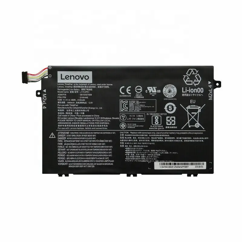 适用于联想L17C3P51 45Wh笔记本电脑电池，带thinkpad E14 E15 E480 E485 E495 E580 E585 E490 E590 E595系列